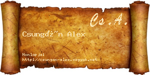Csungán Alex névjegykártya