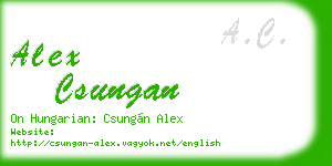 alex csungan business card
